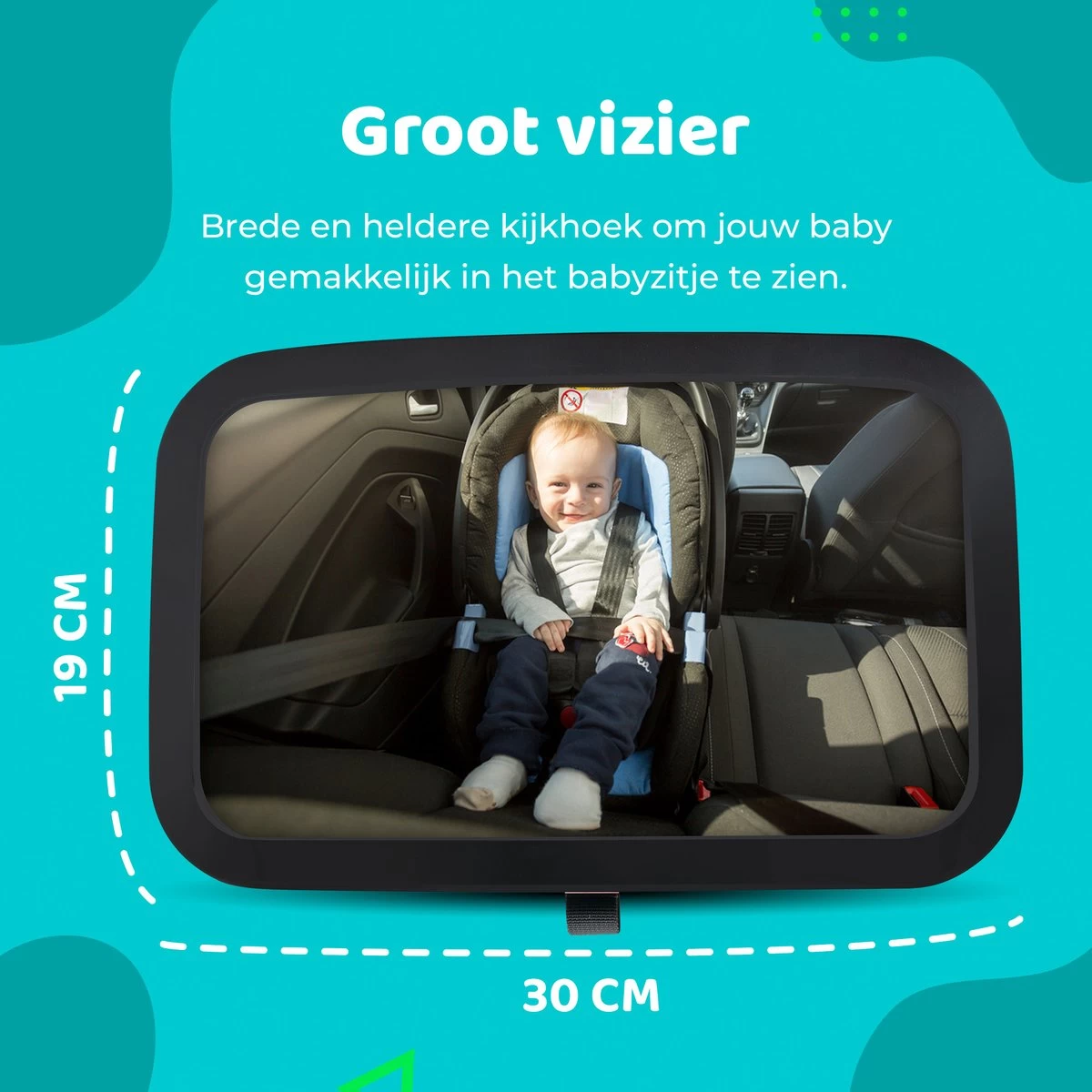 Aomni Verstelbare Autospiegel Baby – 360 Graden Roteerbare Baby Spiegel Auto – Kinder Achteruitkijkspiegel - Afbeelding 2