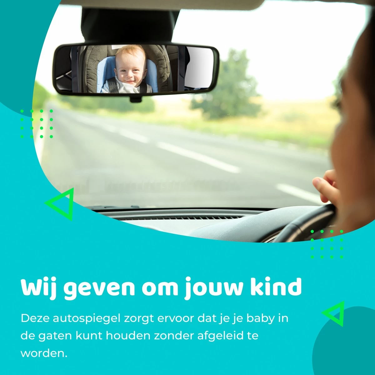 Aomni Verstelbare Autospiegel Baby – 360 Graden Roteerbare Baby Spiegel Auto – Kinder Achteruitkijkspiegel - Afbeelding 4