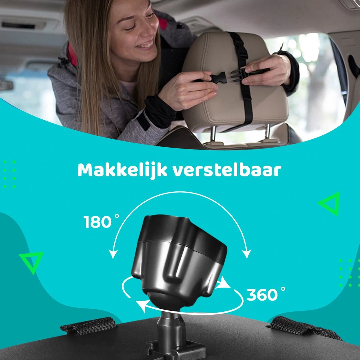 Aomni Verstelbare Autospiegel Baby – 360 Graden Roteerbare Baby Spiegel Auto – Kinder Achteruitkijkspiegel - Afbeelding 5