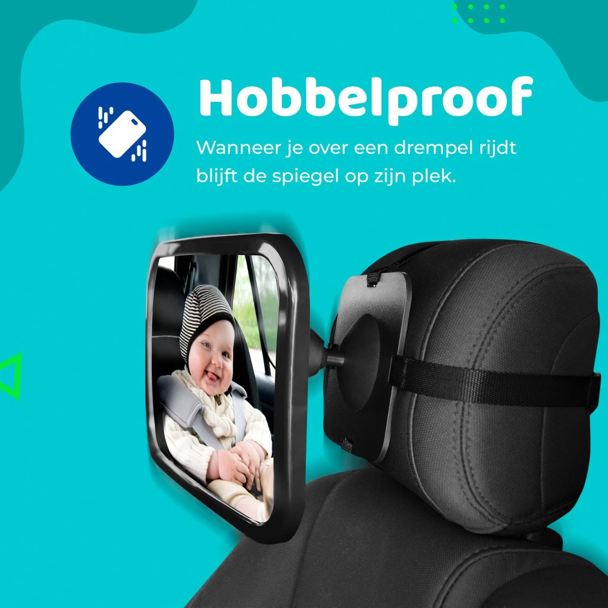 Aomni Verstelbare Autospiegel Baby – 360 Graden Roteerbare Baby Spiegel Auto – Kinder Achteruitkijkspiegel - Afbeelding 6