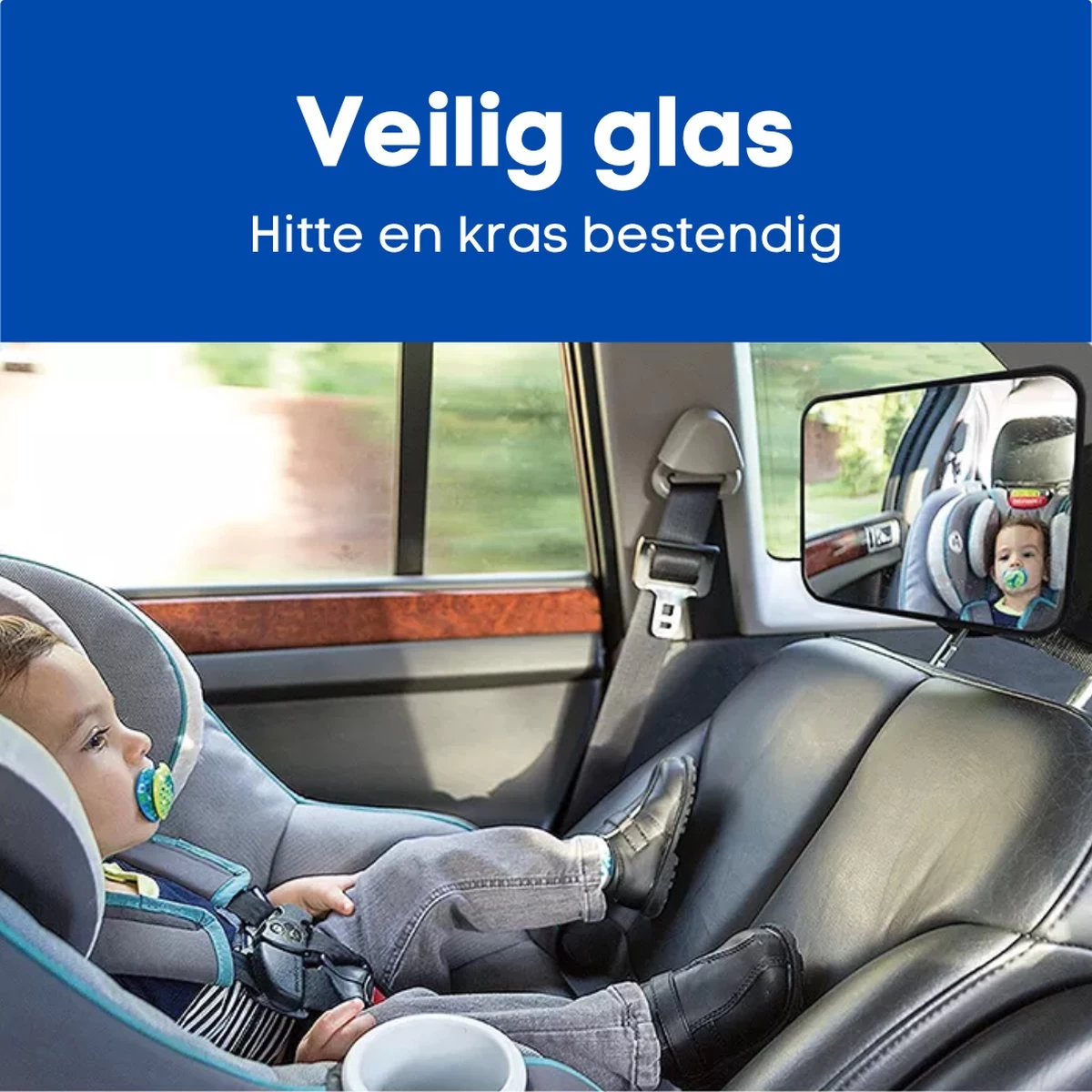 Autospiegel Baby - Achteruitkijkspiegel - Eenvoudig Monteren - Hoofdsteun Achterbank - EJC Products - Afbeelding 2