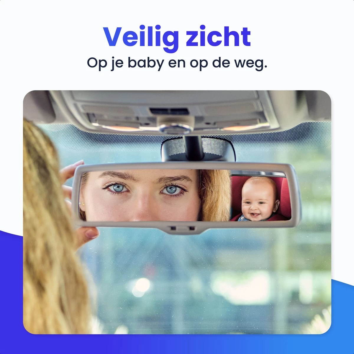 Autospiegel Baby - Achteruitkijkspiegel - Eenvoudig Monteren - Hoofdsteun Achterbank - EJC Products - Afbeelding 3