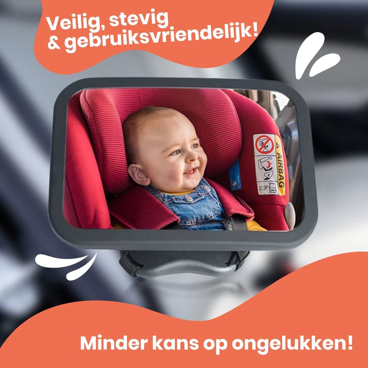 Baby Auto Spiegel - Achterbank Spiegel Baby - Verstelbare Achteruitkijkspiegel - Kinderspiegel - Afbeelding 5