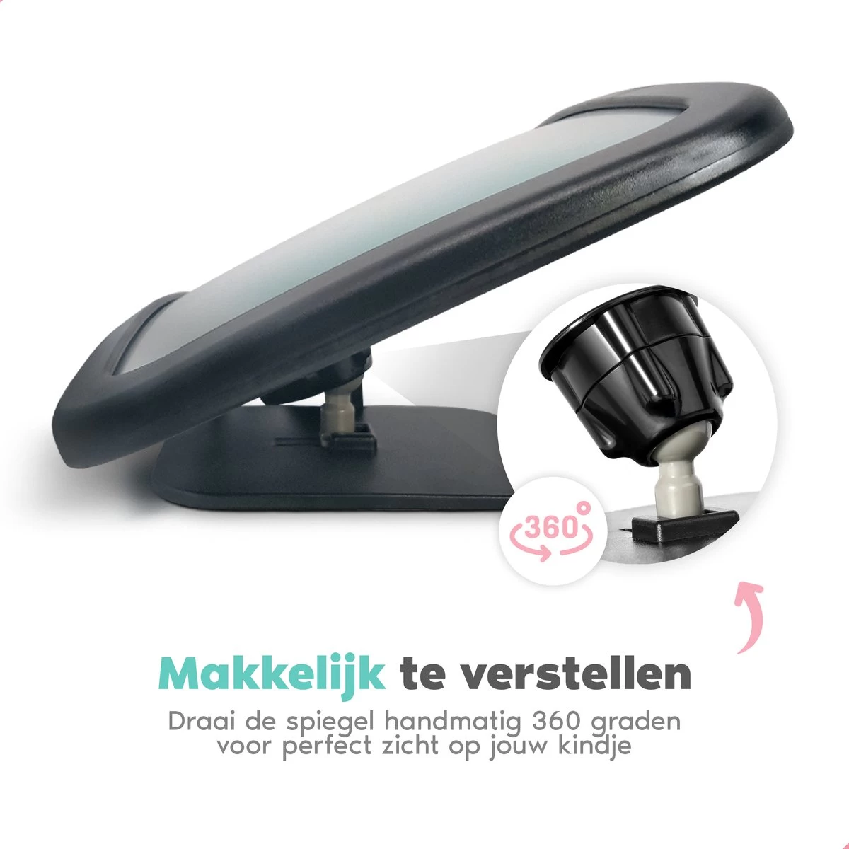 Autospiegel Baby Verstelbaar - Achteruitkijkspiegel - Baby Spiegel Auto Achterbank - Afbeelding 3