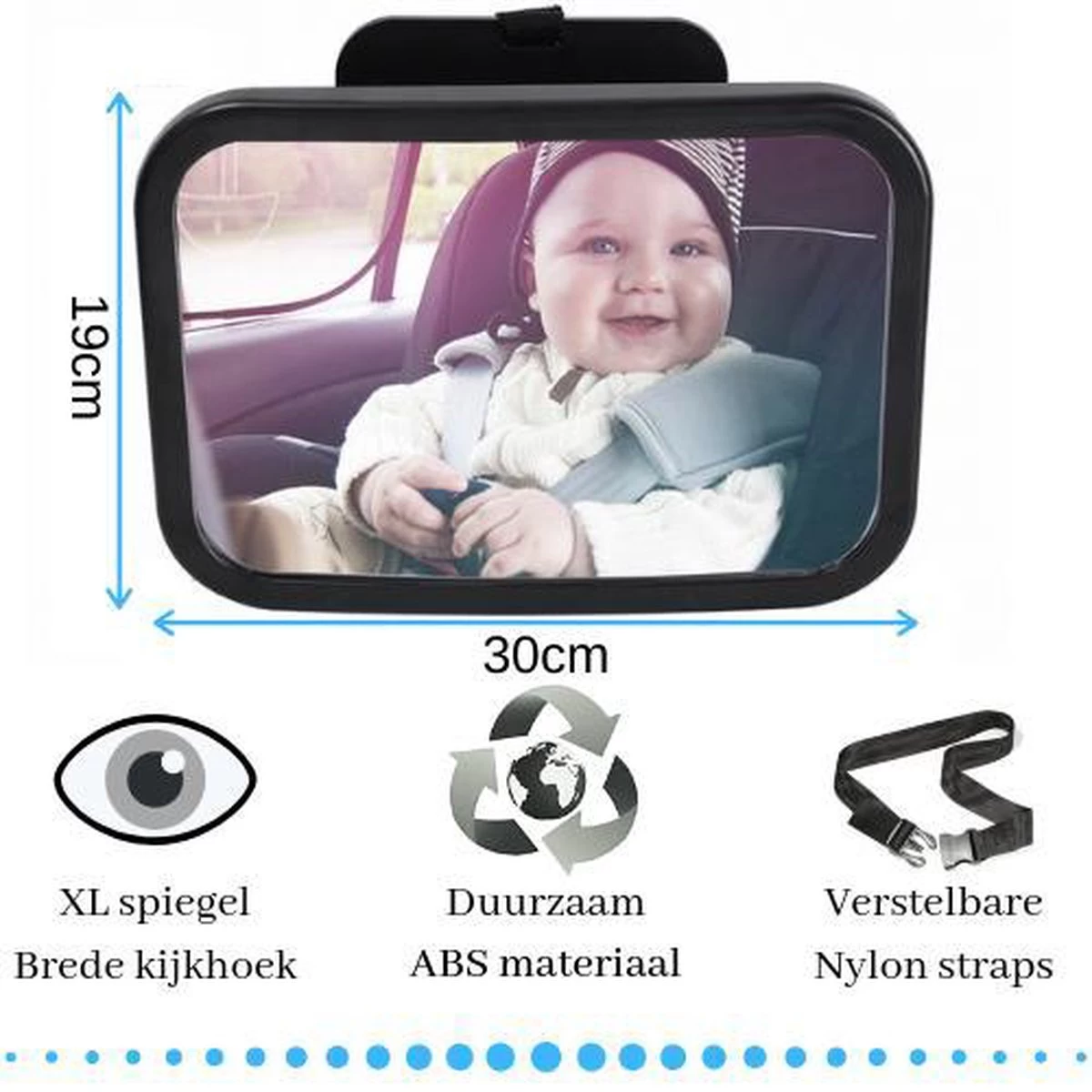 Baby Autospiegel - Maxi Cosi Spiegel - Baby Spiegel Auto - Achterbank Spiegel - Veiligheidsspiegel - Afbeelding 3