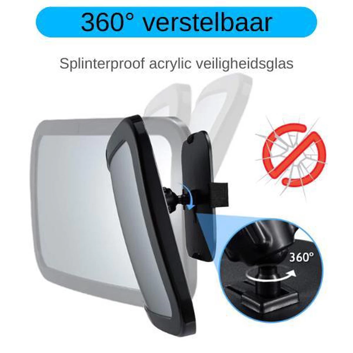 Baby Autospiegel - Maxi Cosi Spiegel - Baby Spiegel Auto - Achterbank Spiegel - Veiligheidsspiegel - Afbeelding 6