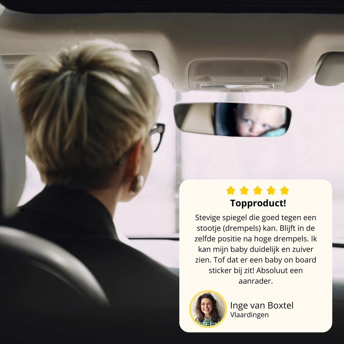 Autospiegel Baby Met Autosticker - Baby Spiegel Auto - Achteruitkijkspiegel - Baby Autospiegel - Verstelbaar - Afbeelding 7