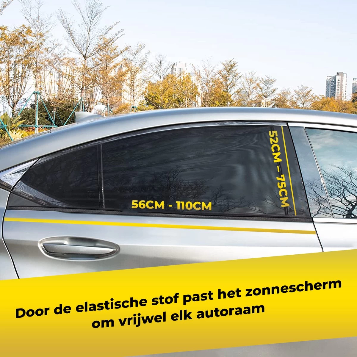 MostEssential Premium Zonnescherm Auto Baby – Zonnescherm Auto Zijruit - Zonwering Auto Voor Baby En Kind – UV Protectie - Zonder Zuignappen - Inclusief Luxe Opbergtas - Afbeelding 5