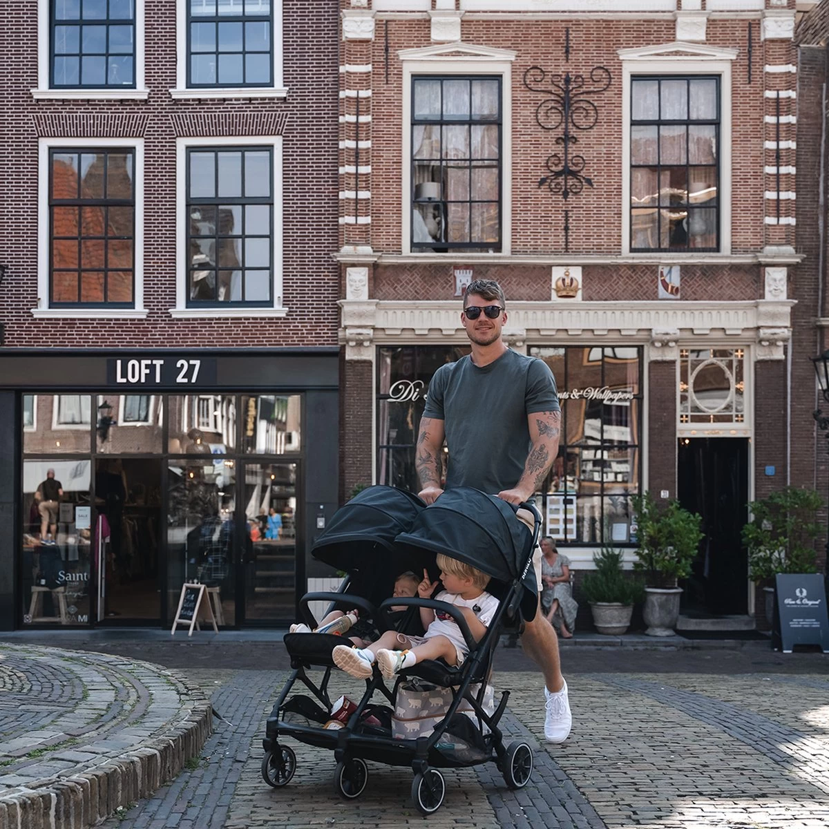 Deryan Luxe Rolo X2 Dubbele Buggy - Duo Buggy - Zwart - Afbeelding 2