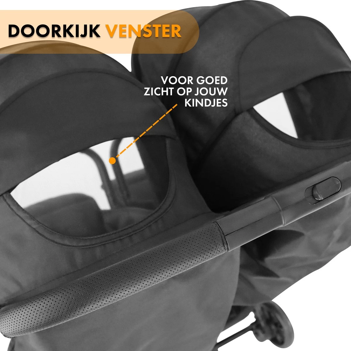 Deryan Luxe Rolo X2 Dubbele Buggy - Duo Buggy - Zwart - Afbeelding 5