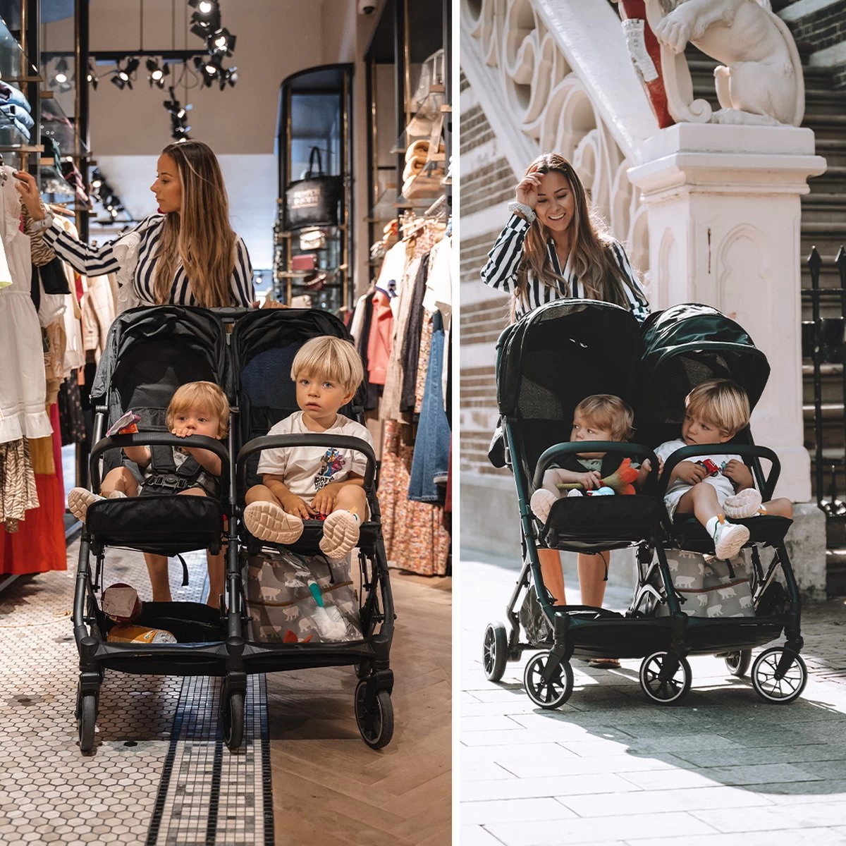 Deryan Luxe Rolo X2 Dubbele Buggy - Duo Buggy - Zwart - Afbeelding 8