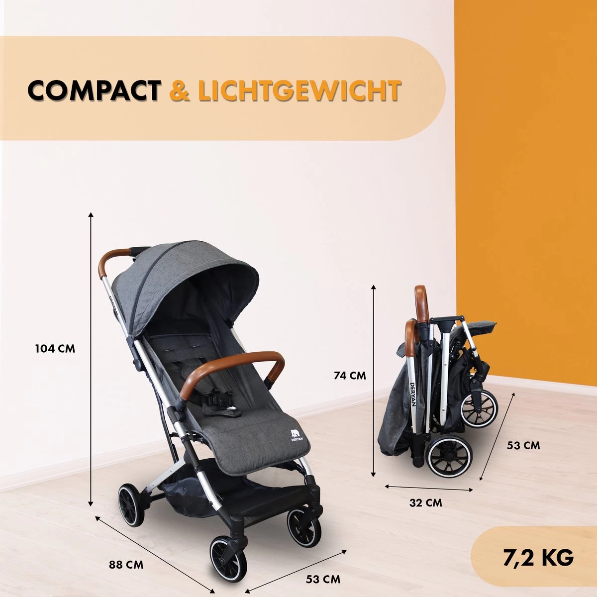 Deryan Rolo Luxe Lichtgewicht Buggy - Grijs - Afbeelding 6