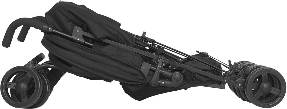 Prénatal Duo Buggy - Tweeling Buggy Inclusief Regenhoes - Verstelbare Kinderwagen - Inklapbare Wandelwagen - Plooibuggy - Zwart - Afbeelding 5