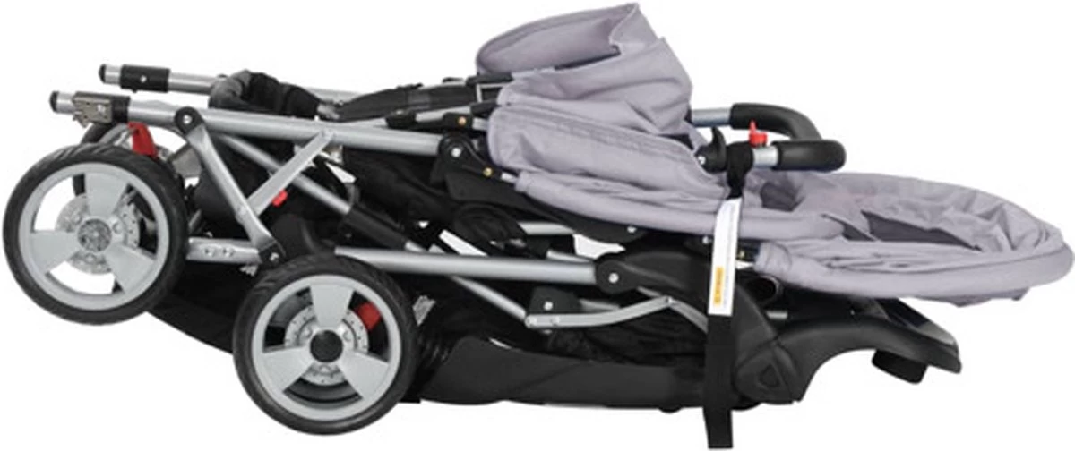 VidaXL Kinderwagen Dubbel Staal Grijs En Zwart - Afbeelding 7