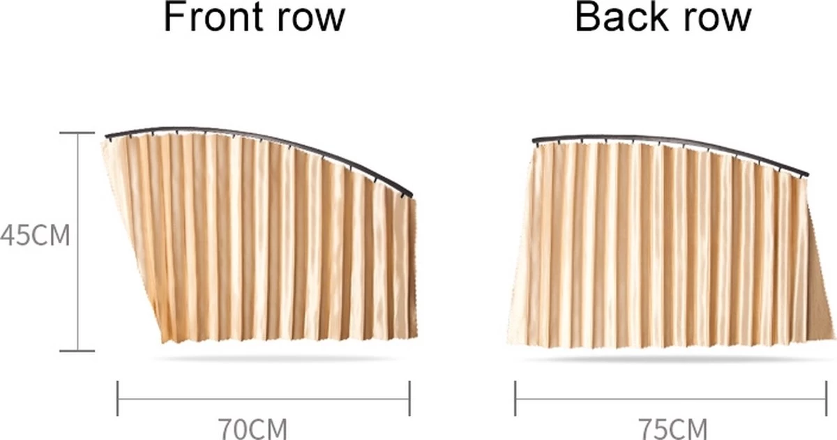 Merkloos 4 In 1 Auto Auto Zonnescherm Gordijnen Voorruit Cover Set (goud) - Afbeelding 4