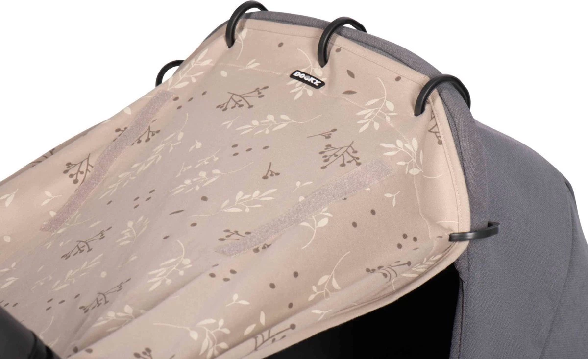 Dooky Universal Cover Zonnescherm Kinderwagen - Romantic Leaves Beige - Afbeelding 6