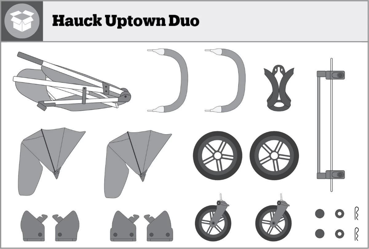 Hauck Uptown Duo Melange Broertje/zusje Kinderwagen Black - Afbeelding 9