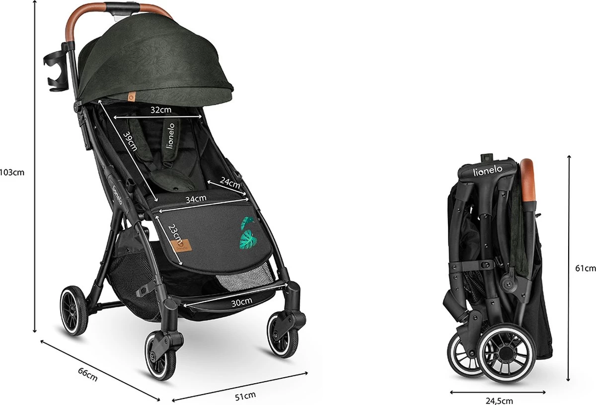 Lionelo Buggy Julie One - Kinderwagen Premium - Automatisch Opvouwen - Wandelwagen Tot 22 Kg - Comfortabele Zitje - Afbeelding 10