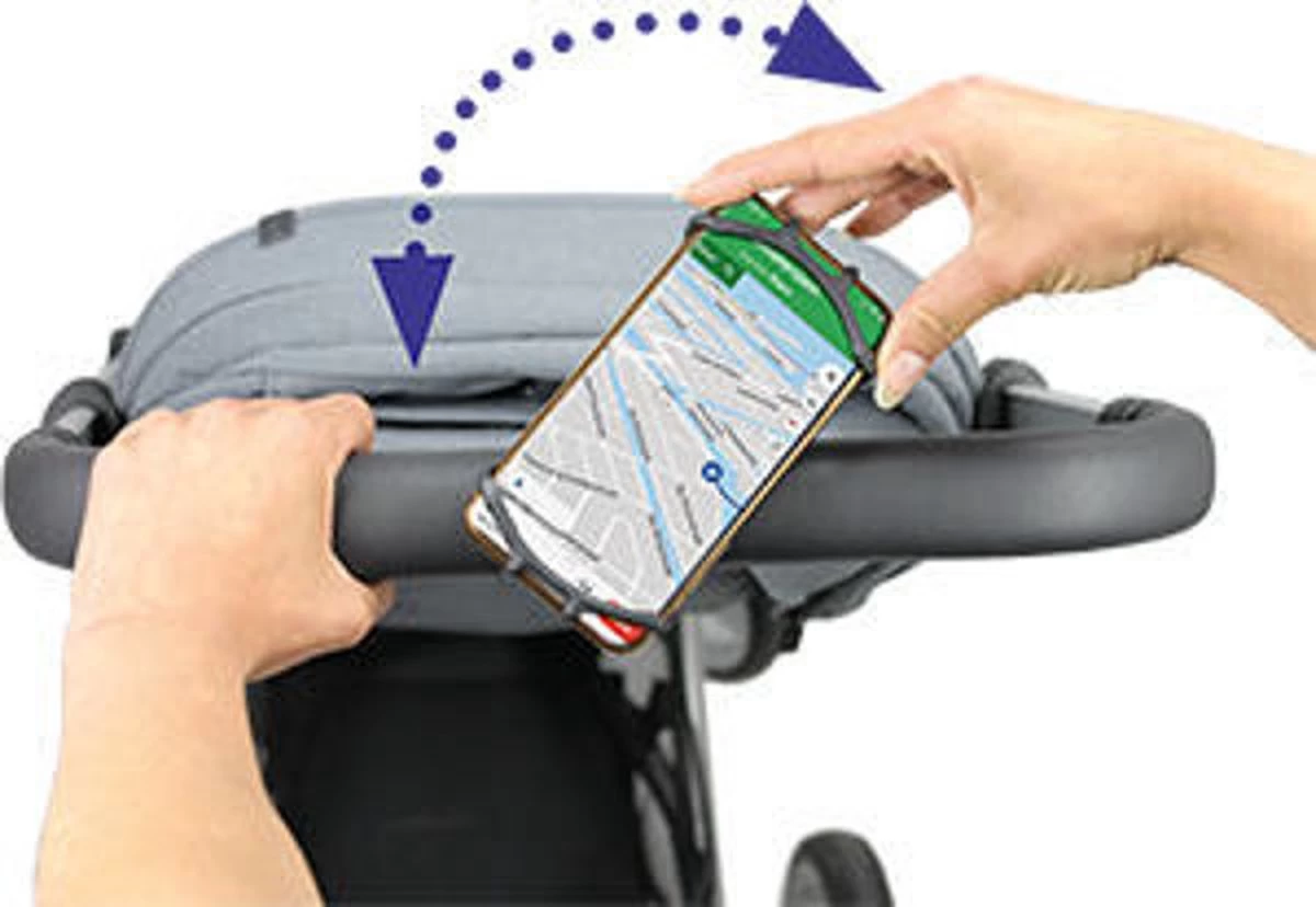 Dooky Telefoonhouder Smartphone Telefoon Houder 360* Rotatie Universeel Kinderwagen Fiets Zwart - Afbeelding 5