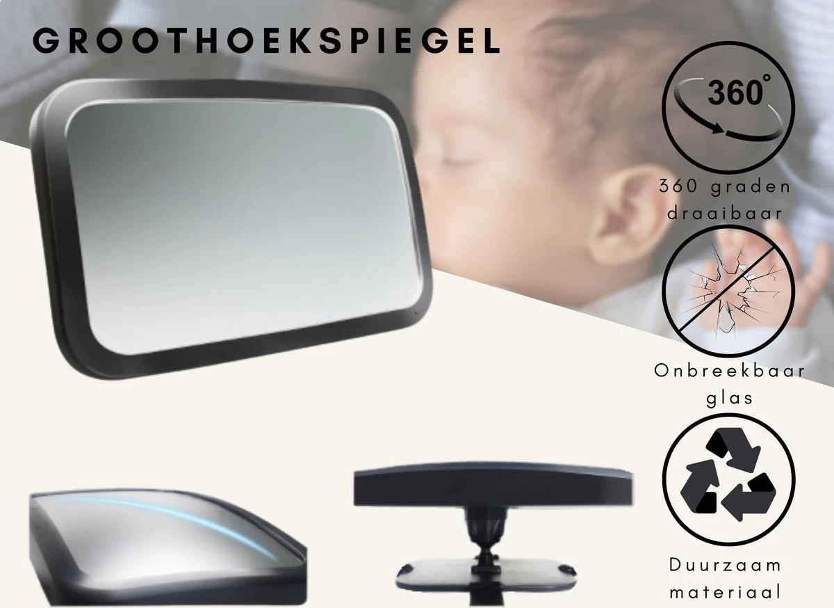 Autospiegel Baby Achterbank - Universele Baby Auto Spiegel - Afbeelding 4