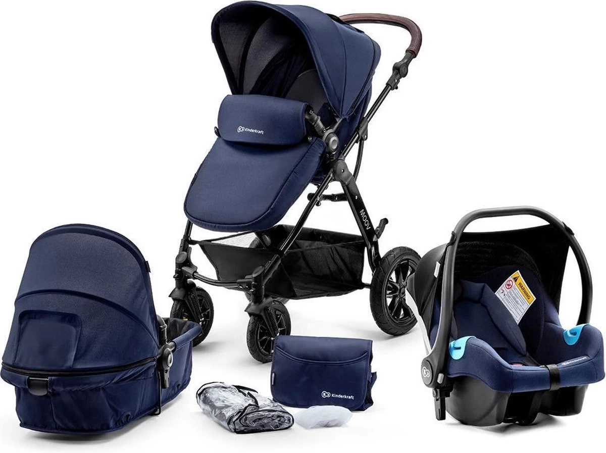 Kinderkraft Moov 3 In 1 Kinderwagen - Inclusief Autostoel - Navy