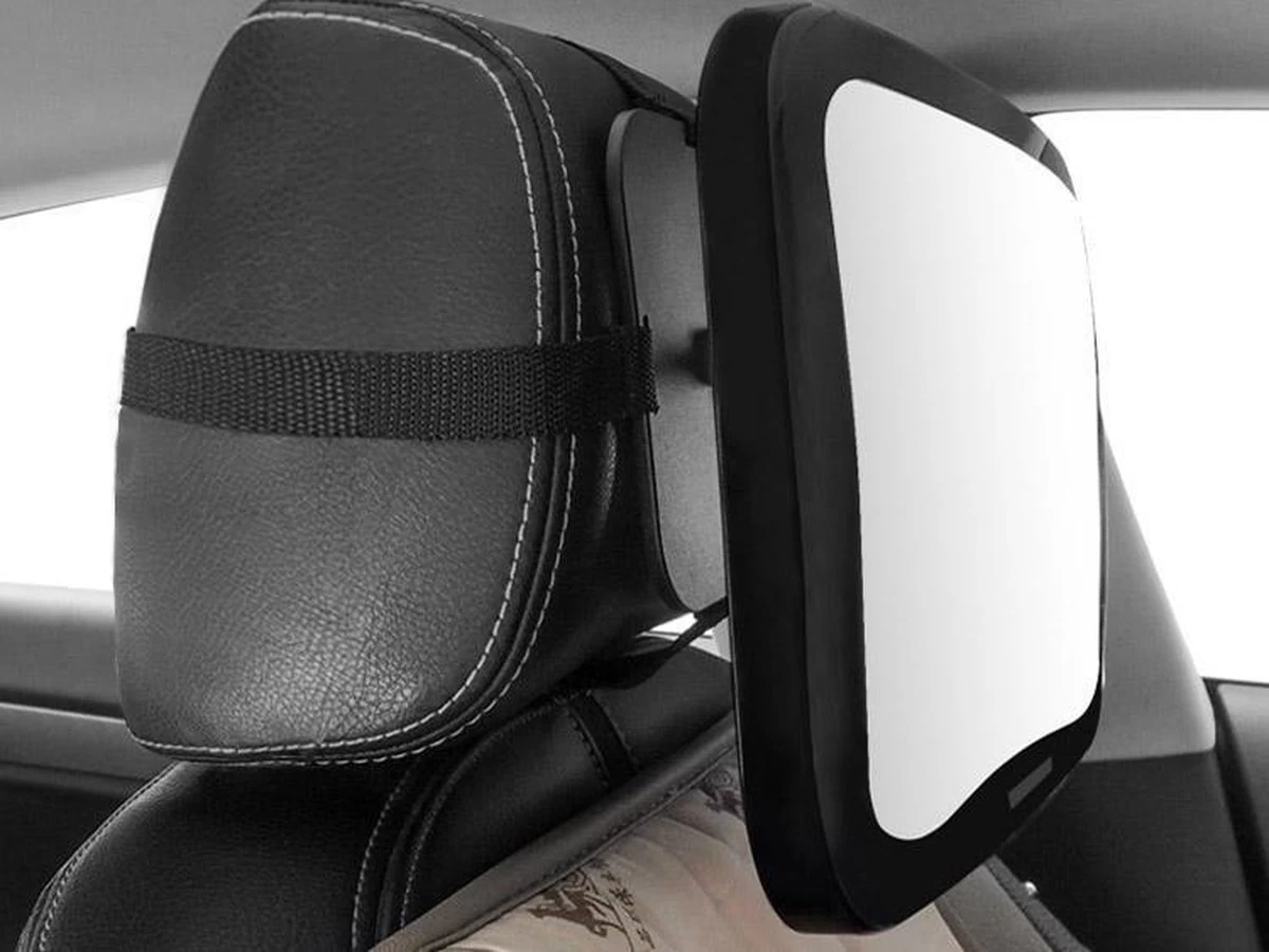 Merkloos Autospiegel Baby - Verstelbare Spiegel Hoofdsteun Autostoel Achterbank - Veiligheidsspiegel - Baby En Kids - 19 X 30cm - 360 Graden Draaibaar - Zwart - Afbeelding 10