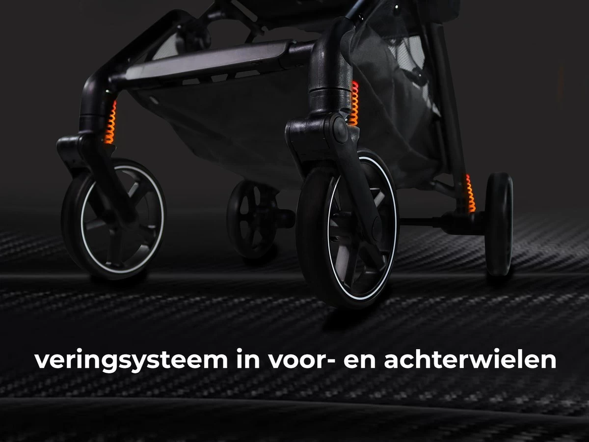 Deryan Luxe XP Buggy XL - Compact Lichtgewicht - Zwart - Afbeelding 6