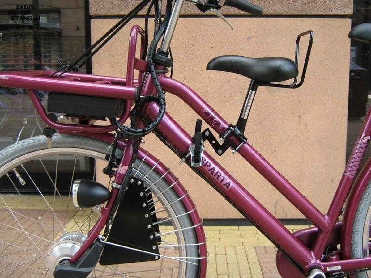 Zadel Op Stang Model 1 Kinderzitje Voor Damesfiets Met 2 Dunne Stangen - Nooit Meer Zwaar Sturen - Afbeelding 9