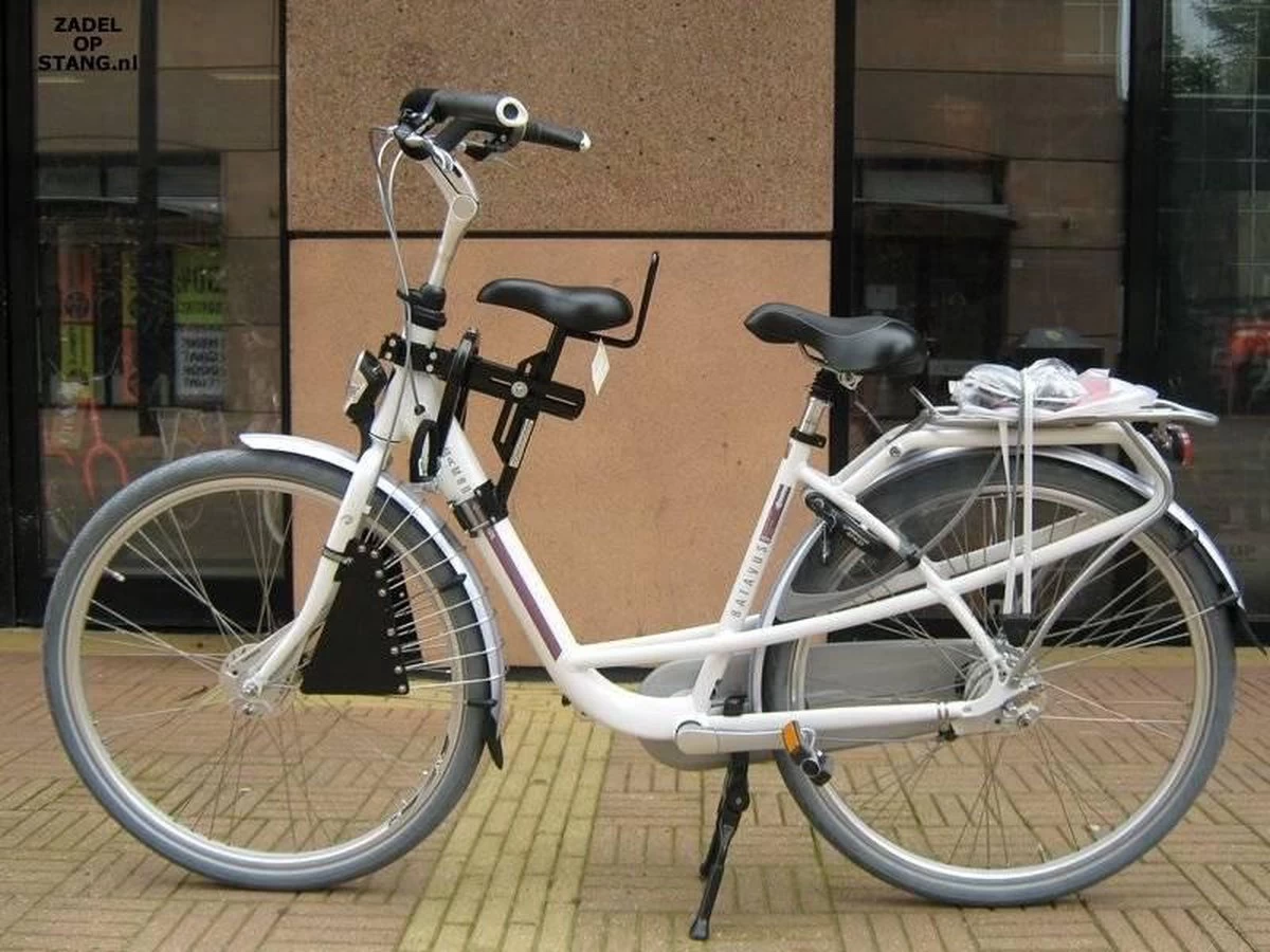 Zadel Op Stang Model 4 Kinderzitje Voor Damesfiets Met Enkele Oversized Onderbuis - Nooit Meer Zwaar Sturen - Afbeelding 2