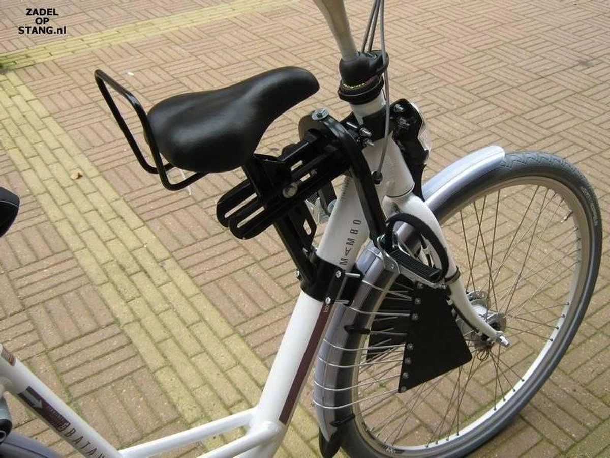 Zadel Op Stang Model 4 Kinderzitje Voor Damesfiets Met Enkele Oversized Onderbuis - Nooit Meer Zwaar Sturen - Afbeelding 3