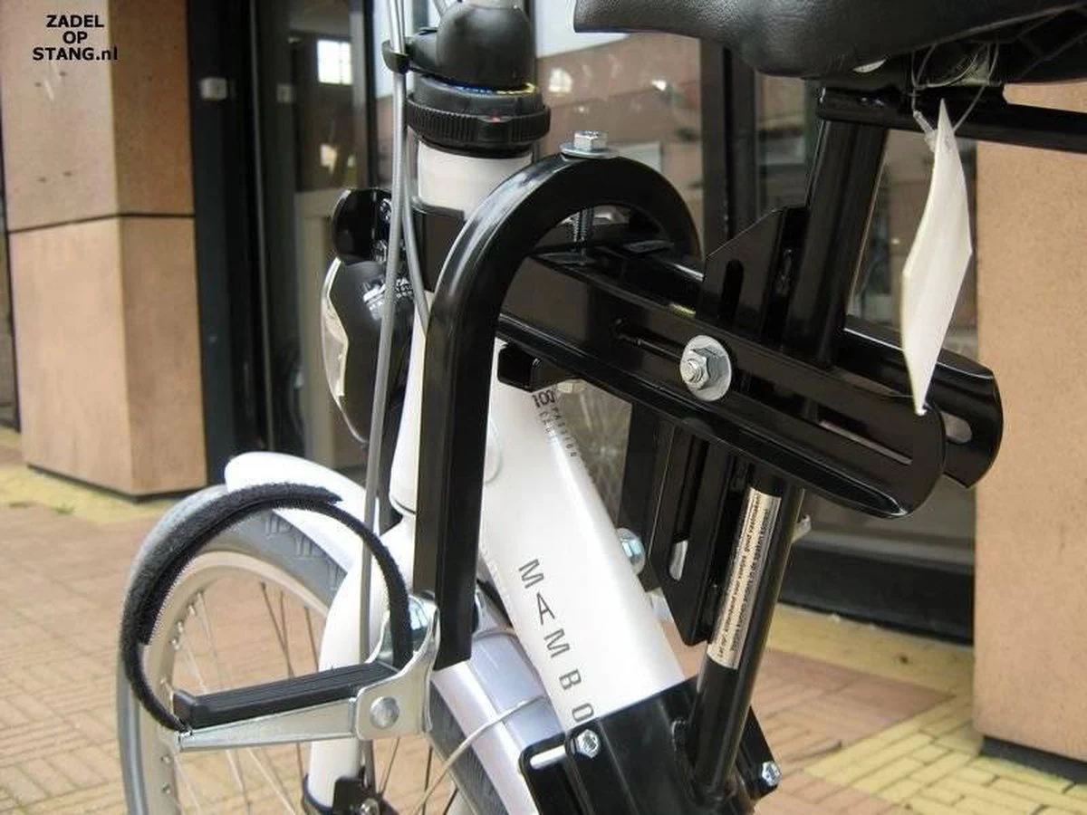 Zadel Op Stang Model 4 Kinderzitje Voor Damesfiets Met Enkele Oversized Onderbuis - Nooit Meer Zwaar Sturen - Afbeelding 5