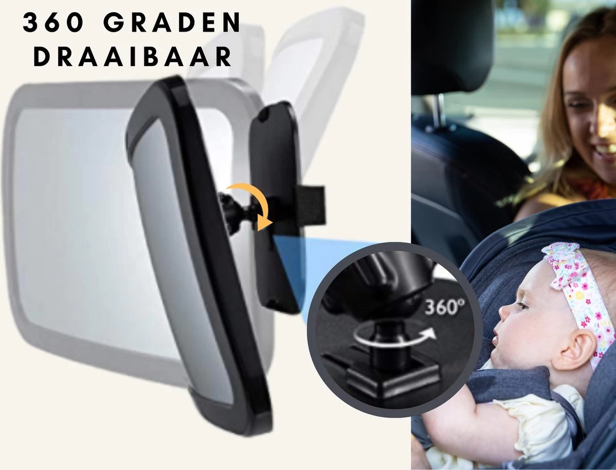 Autospiegel Baby Achterbank - Universele Baby Auto Spiegel - Afbeelding 6