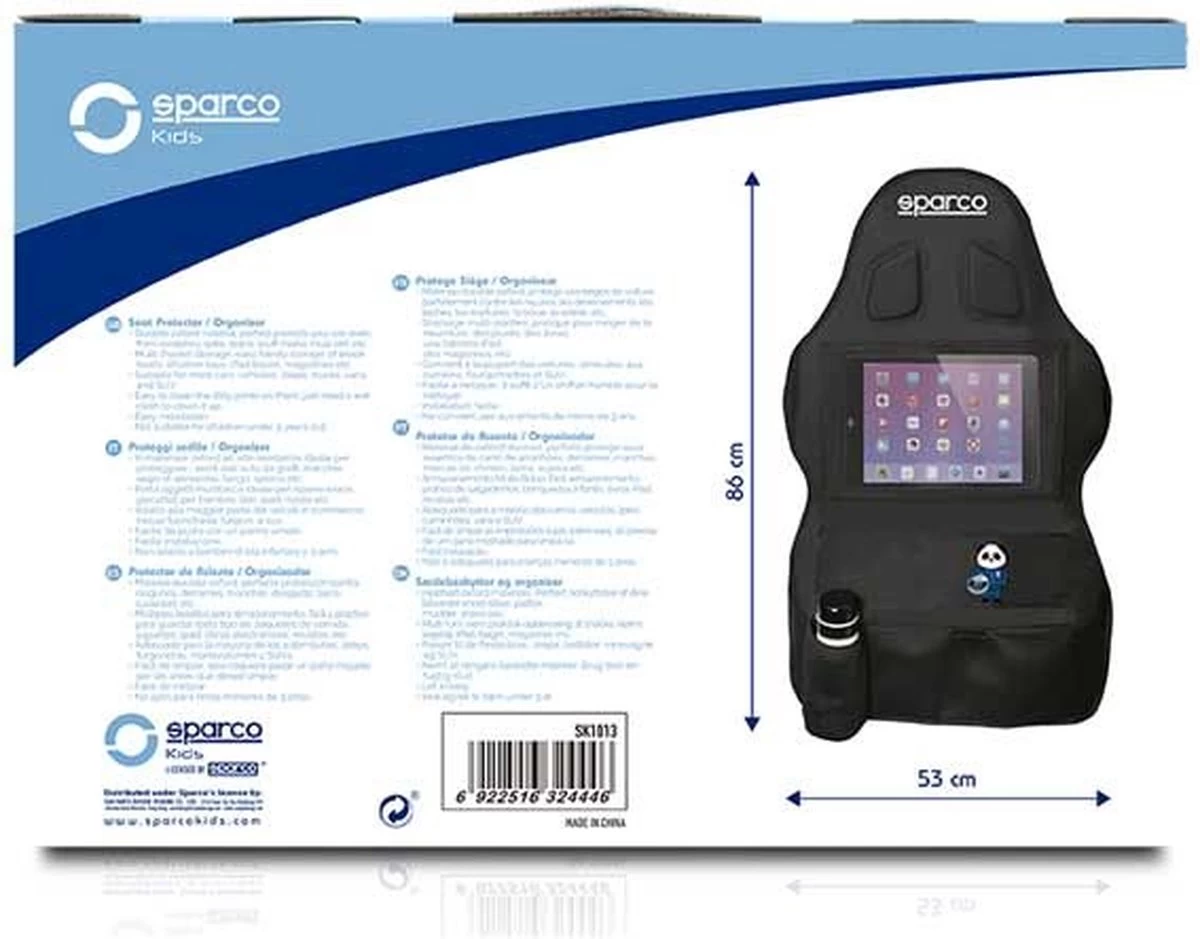 Sparco Autostoel Organizer Met Tablet Vak Of TV Scherm - Zwart - Afbeelding 7