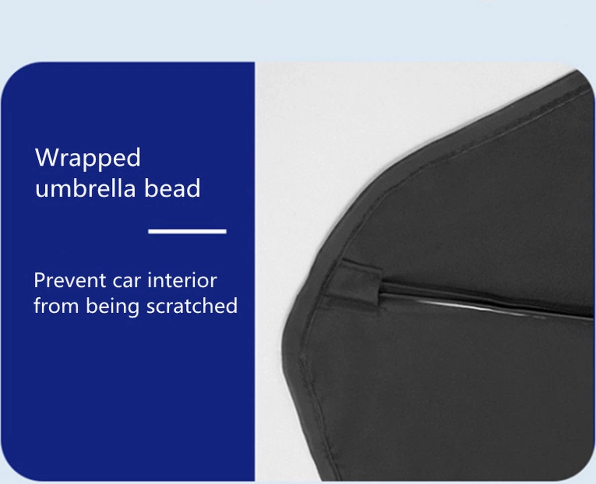 EXTRA GROOT Zonnescherm / Autoparaplu - Binnenkant Voorruit Auto - Opvouwbaar - Hitte En UV Bescherming 148X86cm - Afbeelding 4