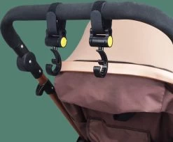 Merkloos 2x Haken Voor Kinderwagen / Buggy / Babywagen - Dubbele Tashanger - Tassenhaak - 2 Haakjes Voor Tassen - Tassenhanger - Zwart