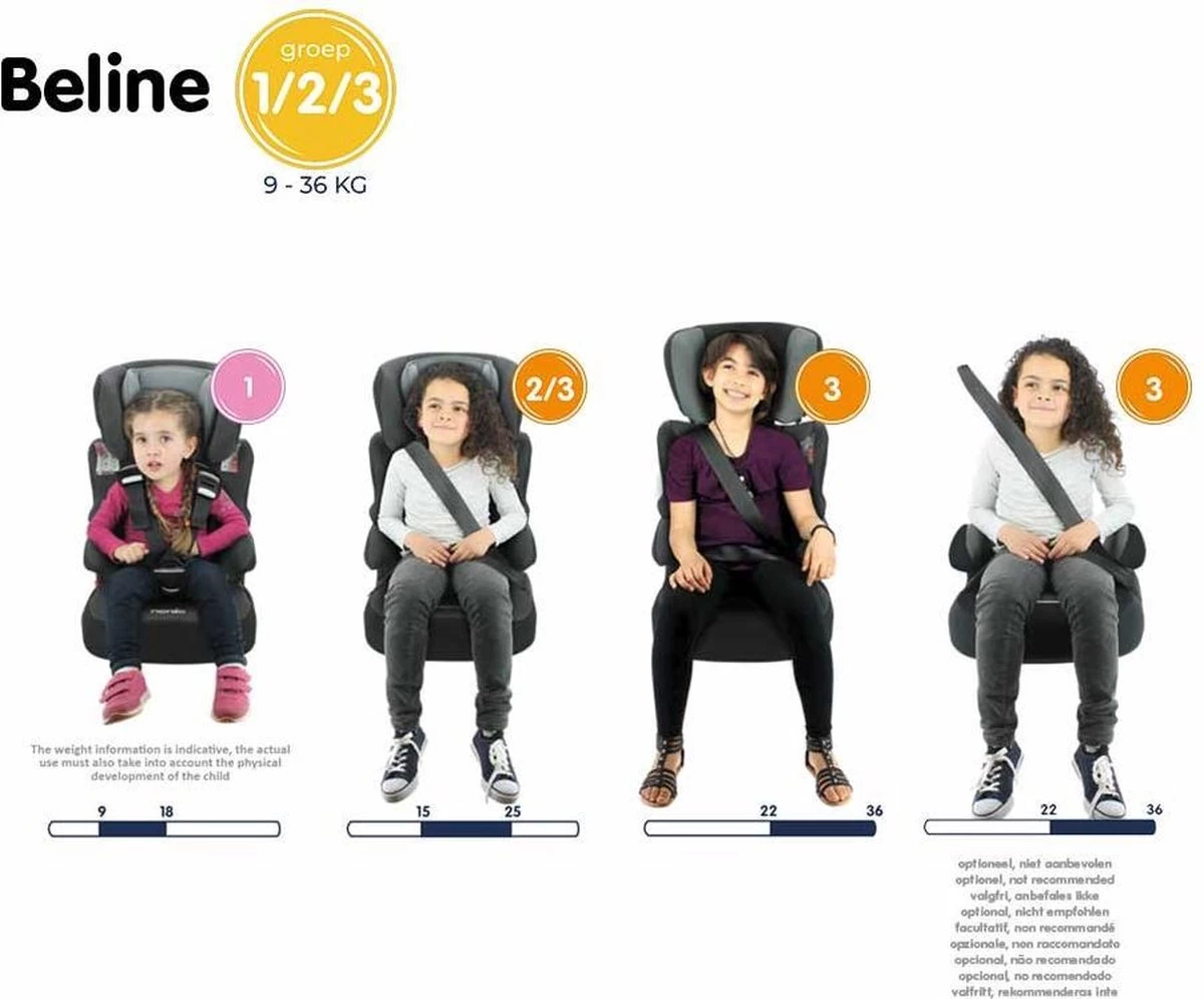Nania - Autostoel BELINE Animals - Groep 1/2/3 - Meegroeistoel - Van 9 Tot 36 Kg - FLAMINGO - Afbeelding 4