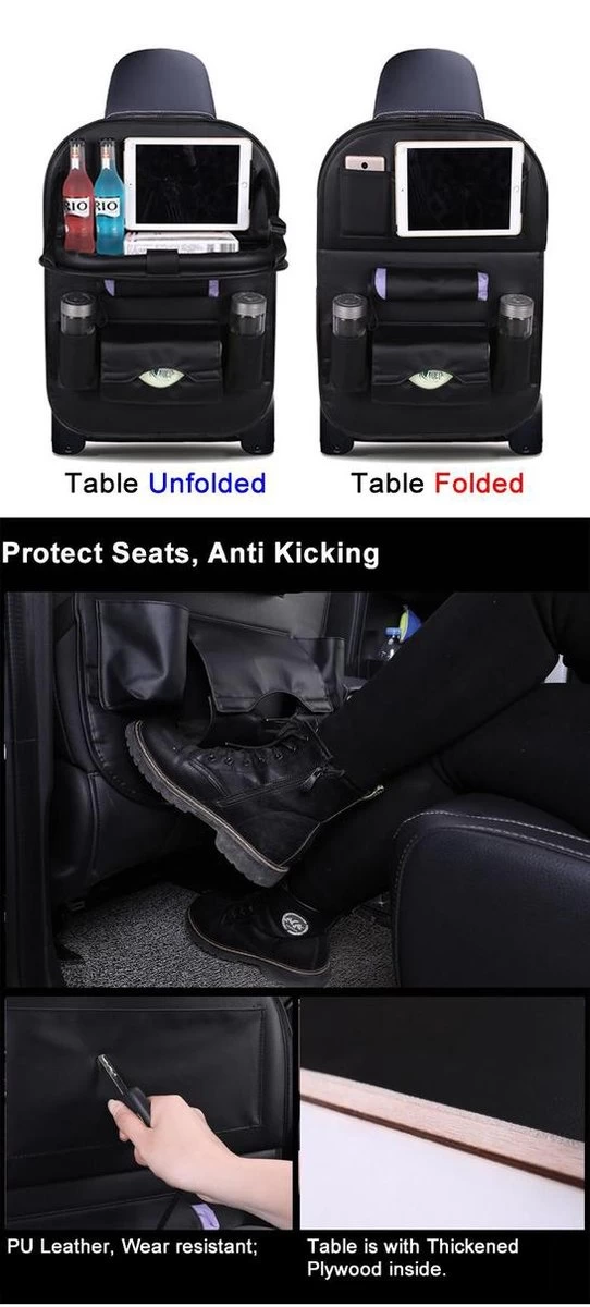 Merkloos PREMIUM Autostoel Organizer - Carseat Organiser - Auto Stoel Organizer - Tablet Houder - Auto Tafeltje - Auto Organizer - Beker Houder - Paraplu Houder - Tissue Doos Houder - Afbeelding 5