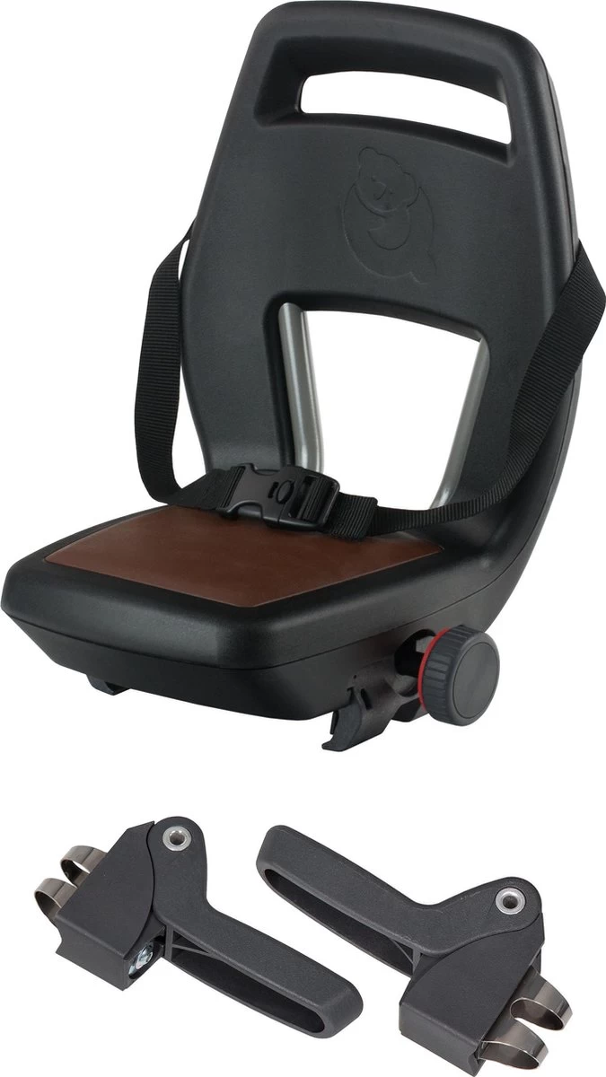 Qibbel 6+ Junior Fietsstoeltje Achter - Zwart Met Bruin Kussentje - Afbeelding 6