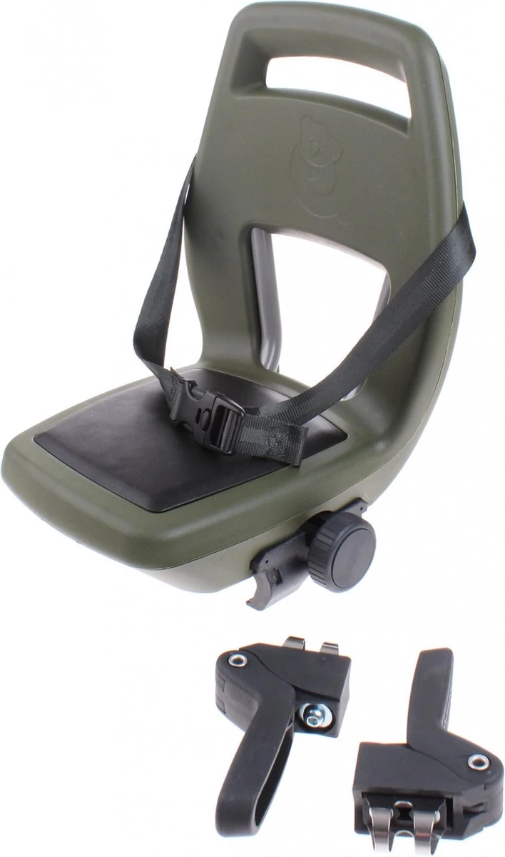 Qibbel 6+ Junior Fietsstoeltje Achter - Legergroen Met Zwart Kussentje - Afbeelding 2