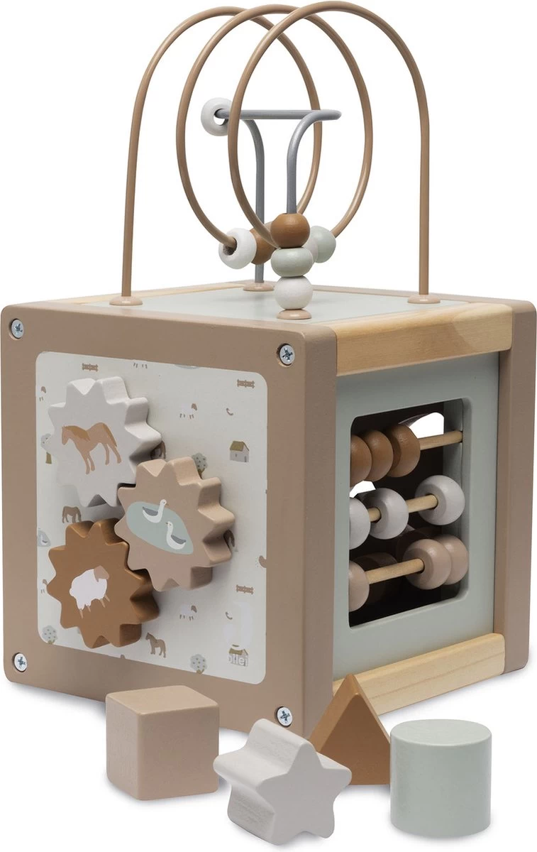 Jollein Houten Activiteitenkubus 15x15x15cm - Farm - Afbeelding 6
