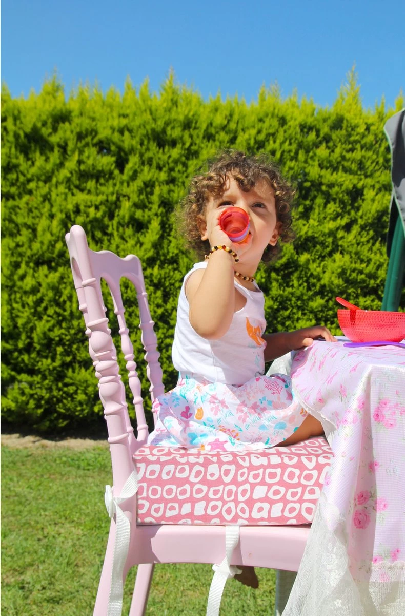 Stoelverhoger Babyjem Booster EasyClean Square Pink - Afbeelding 3