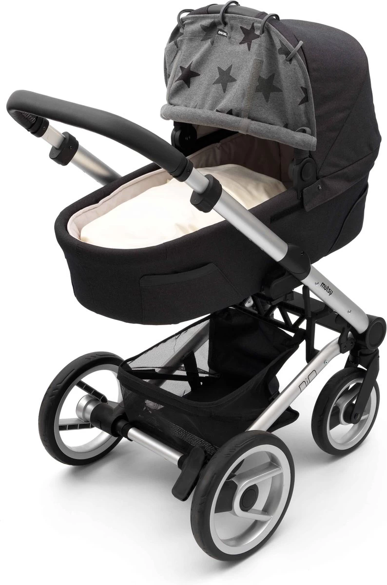 Dooky Universal Cover Zonnescherm Kinderwagen - Grey Stars - Afbeelding 3