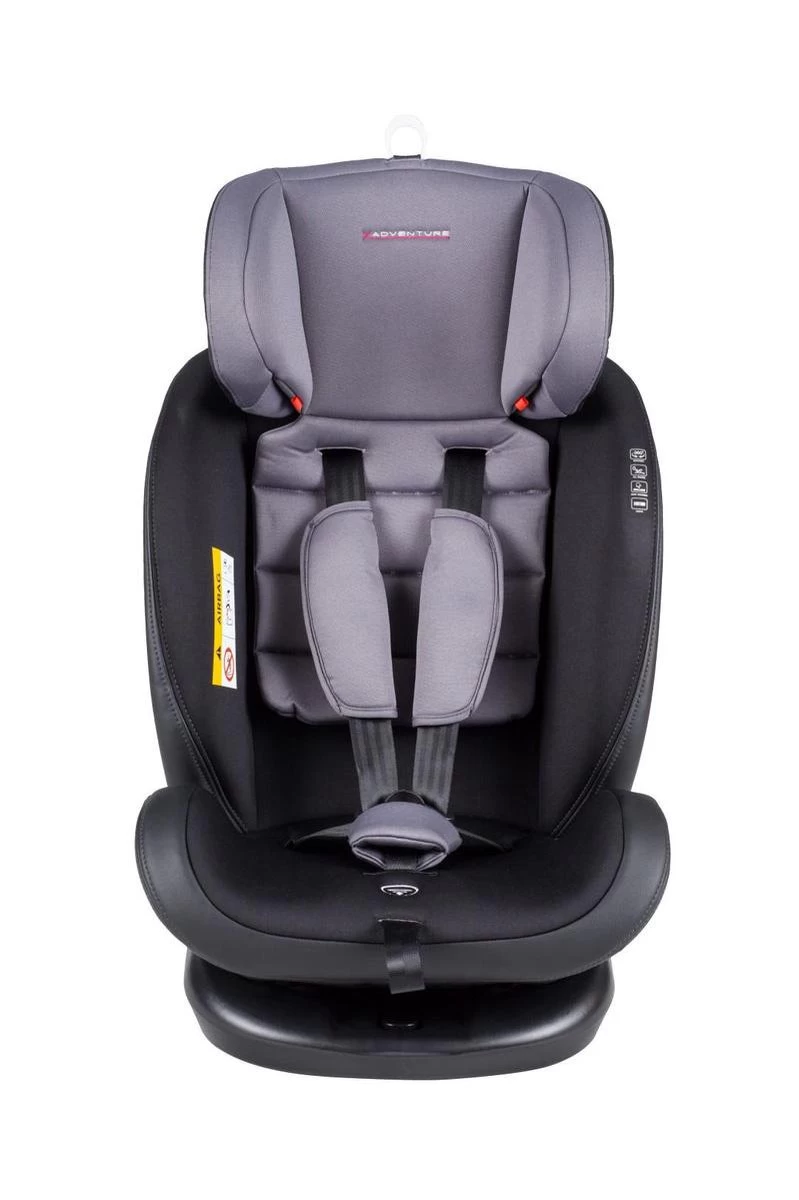 X Adventure Quickfix Meegroei Autostoel Groep 0/1/2/3 - 360 Graden Draaibaar - Grijs - Afbeelding 7