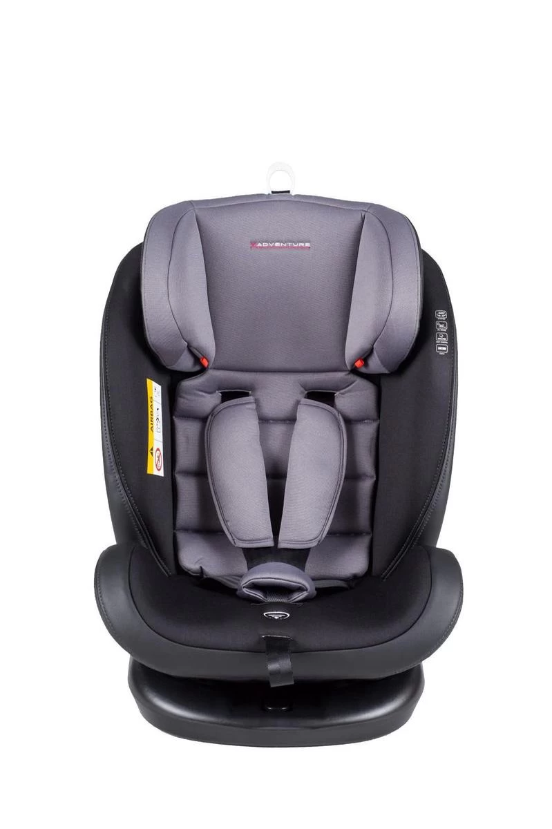 X Adventure Quickfix Meegroei Autostoel Groep 0/1/2/3 - 360 Graden Draaibaar - Grijs - Afbeelding 8