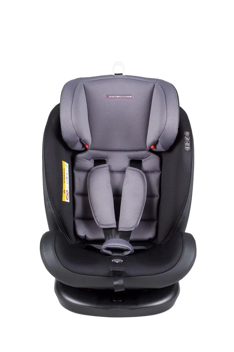 X Adventure Quickfix Meegroei Autostoel Groep 0/1/2/3 - 360 Graden Draaibaar - Grijs - Afbeelding 3