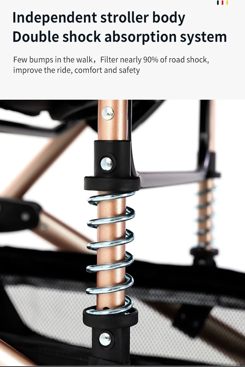 Luxe Kinderwagen 3 In 1 - Wandelwagen - Kinderwagen 3-in-1 Incl Autostoel - Kinderwagen Maxi Cosi – Buggy 3 In 1 - Newborn - Grijs - Afbeelding 7