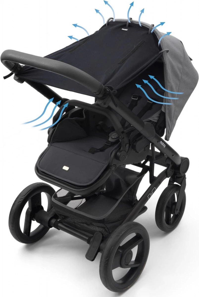 Dooky Universal Cover Zonnescherm Kinderwagen - Uni Zwart - Afbeelding 7