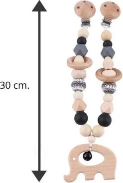 Wagenspanner Olifant - Musthave 2021 - Baby Wagenspanner Hout - Vrolijke Kinderwagenspanner - Eenvoudig Te Bevestigen - Kraamcadeau Voor Jongens En Meisjes - Baby Cadeau