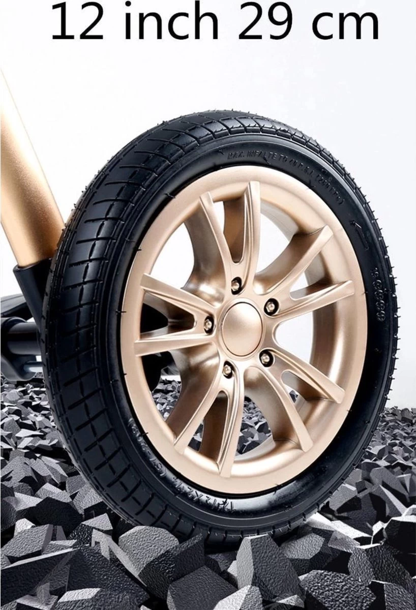 Merkloos Kinderwagen 3-in-1 – Luxe Kinderwagen - Buggy – Wandelwagen - Multifunctioneel – Opklapbaar – Incl Autostoel – Donkerbruin - Afbeelding 5