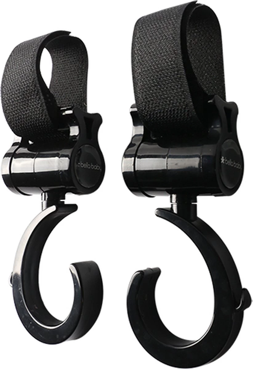 Merkloos Kinderwagen Haakjes - Boodschappentassen Ophangen - Buggy Clipjes - 2 Stuks